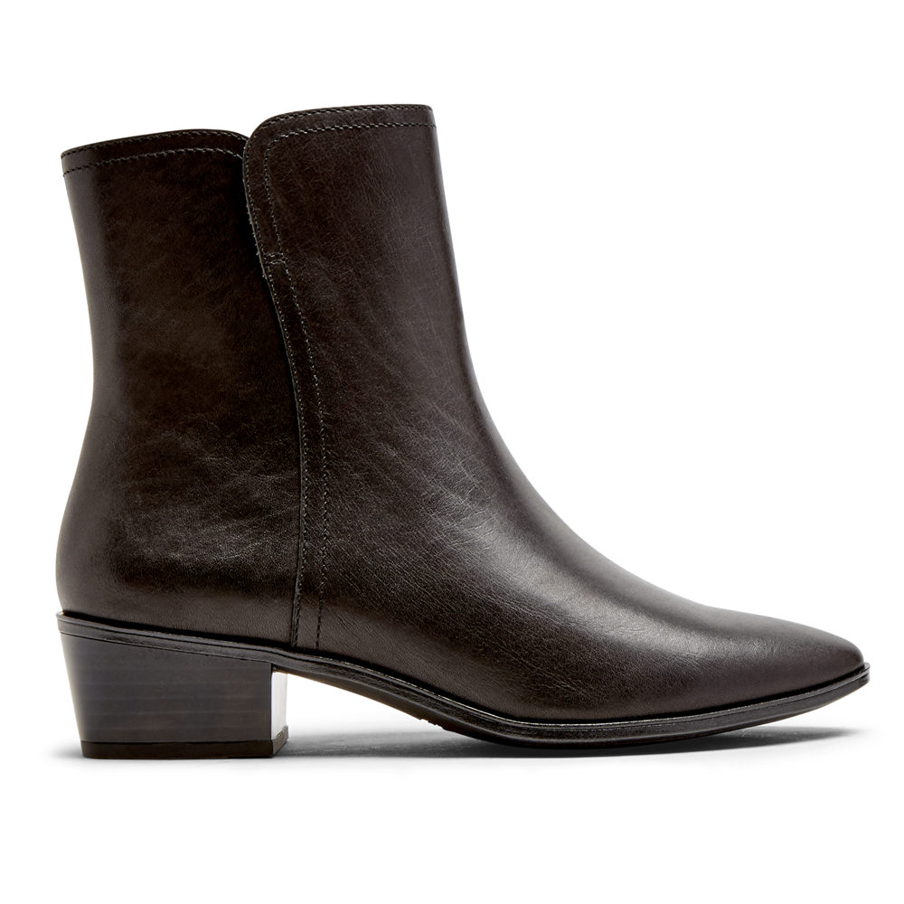 Botas Rockport Mujer Mexico - Geovana Mid Negros - IZVAO0254